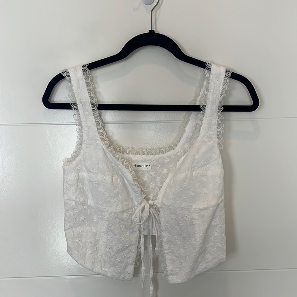 Rumored - White Lace Women's Top